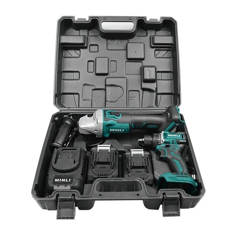 Elecson DC113.4+DC201 Impact Drill + Angle Grinder Kit